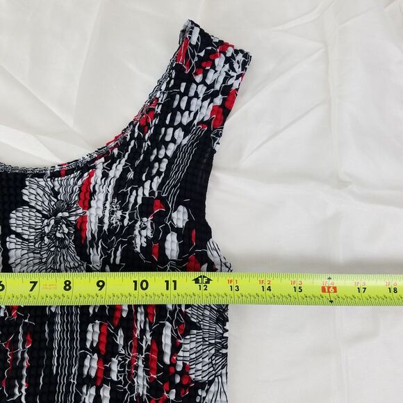 Womens Shirt Medium Multicolor Popcorn Tank Top Big Floral Print Scoop Neck‎ - Picture 4 of 8